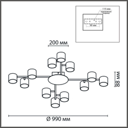 8235/12C COMFI LN26 242 белый, металл Люстра потолочная LED GX53 12*12W 220V GARETA
