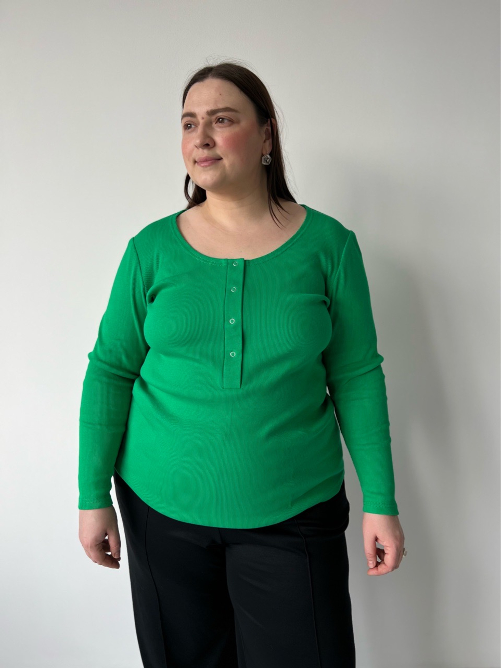 Лонгслив трава с кнопками