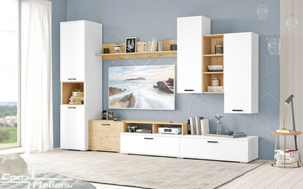 Современная модульная стенка Джаз дуб бунратти