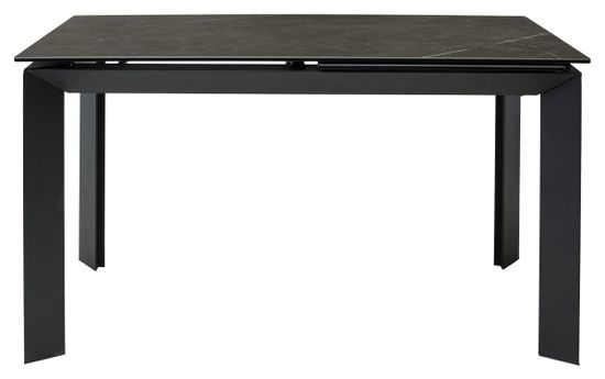 Стол CREMONA 140 KL-116 Черный мрамор матовый, итальянская керамика/ черный каркас