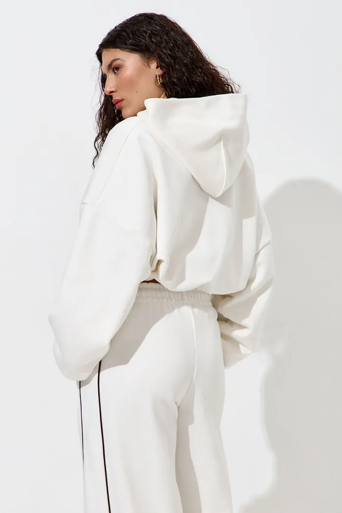 Худи укороченное "Âme Sirène" кремового цвета