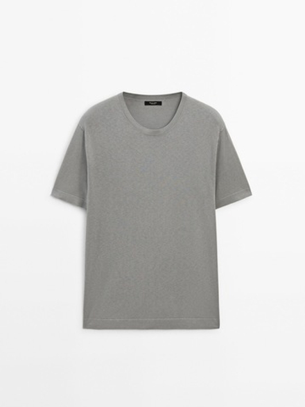 Massimo Dutti Футболка с круглым вырезом, серый