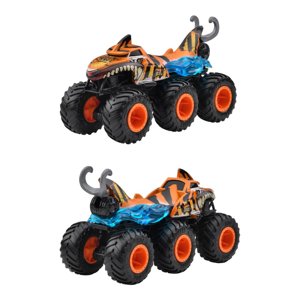 Монстр-трак Hot Wheels Акулы против Динозавров 1:64 | Hot Wheels Monster Trucks Sharks vs Dinosaurs | Jgd68 3+