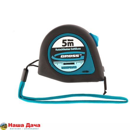 Рулетка "Ergonomisch", 5 м x 19 мм, магнитный обрезиненный зацеп// Gross 31102