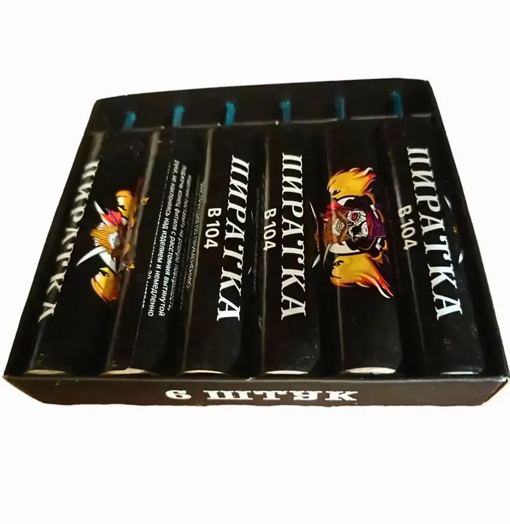 В104 Пиратка»: супер петарды купить — ТМ Волк, упаковка 6 шт., фитильные «пиратки»