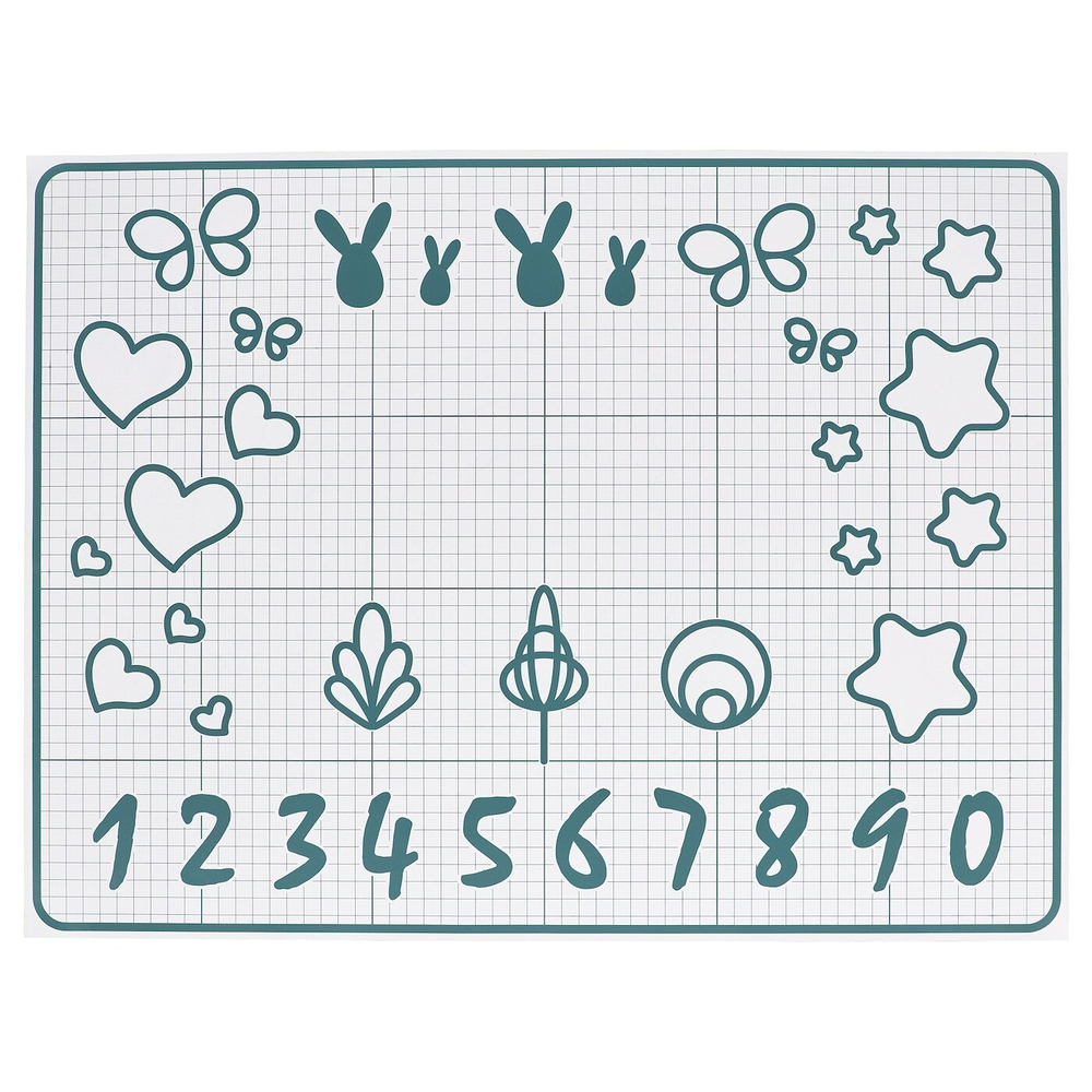 IKEA BAKTRADITION  (ИКЕА БАКТРАДИТИОН)  -  Силиконовый коврик, белый/бирюзовый, 61x46 см
