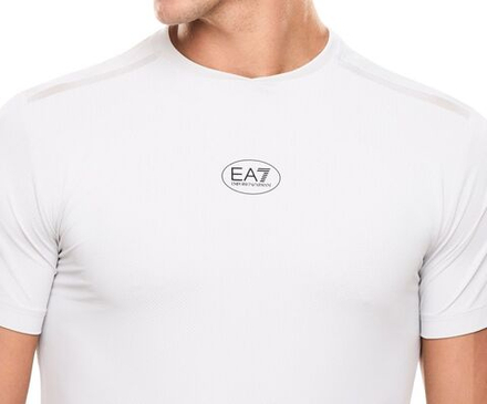 Мужская теннисная футболка EA7 Tennis Pro Crew-Neck - vapor blue