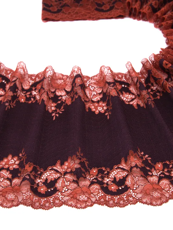 03-239 Кружево эластичное 23 см, слива/терракот