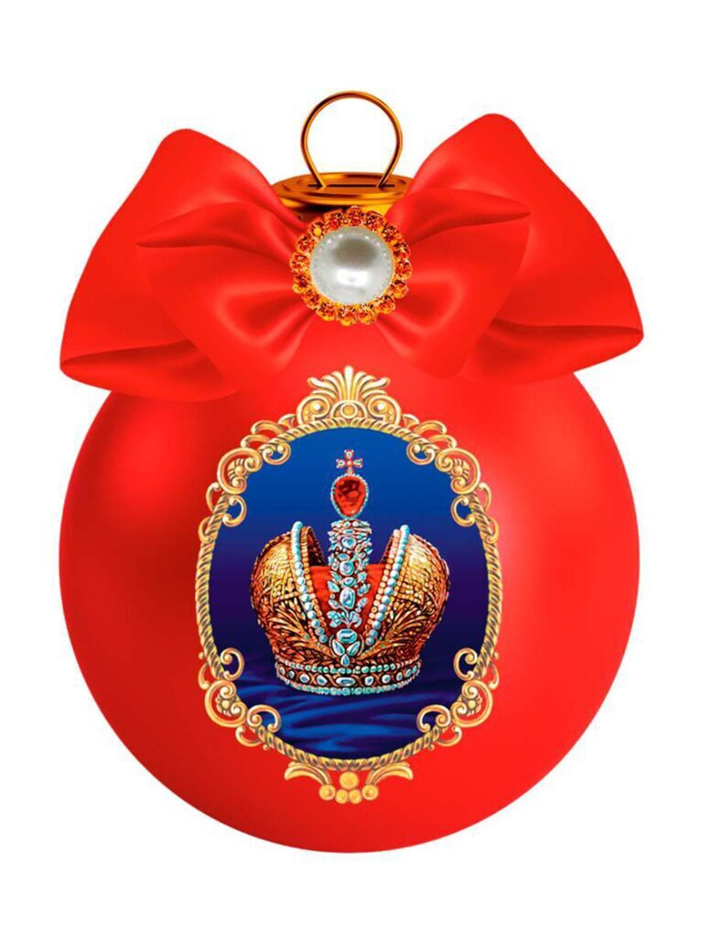 Ёлочный шар 8 см "Королевская корона" стекло