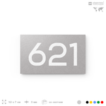 Номер на дверь 621, табличка на дверь для офиса, квартиры, кабинета, аудитории, склада, серая 120х70 мм, Айдентика Технолоджи