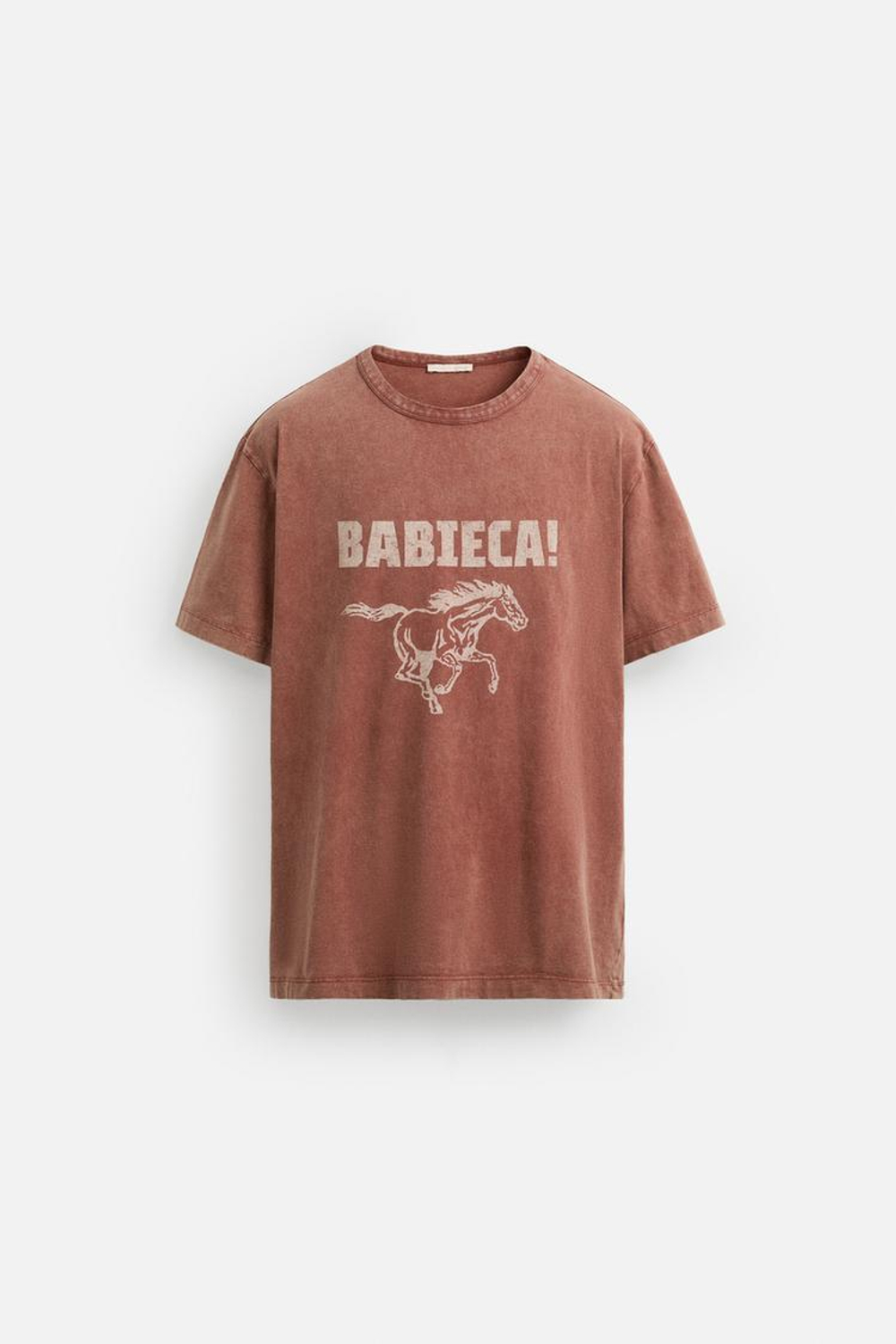 ZARA ФУТБОЛКА С КОНТРАСТНЫМ ПРИНТОМ, КРАСНЫЙ