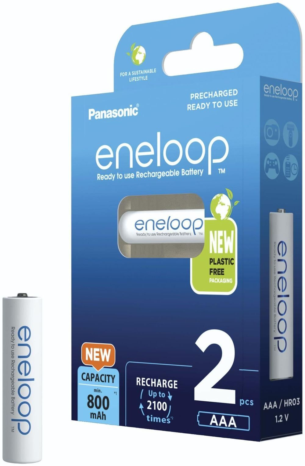 Аккумулятор Panasonic Eneloop BK-4MCDE/2BE 800 mAh 2шт AAA