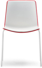 Стул пластиковый Pedrali Tweet, белый, красный, белый