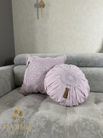 Подушка декоративная "Лейс" круглая розовая 39x39x10см от J-LINE