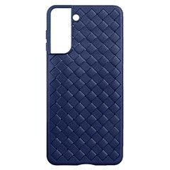 Силиконовый чехол Business Style плетеный для Samsung Galaxy S21 Plus (Синий)