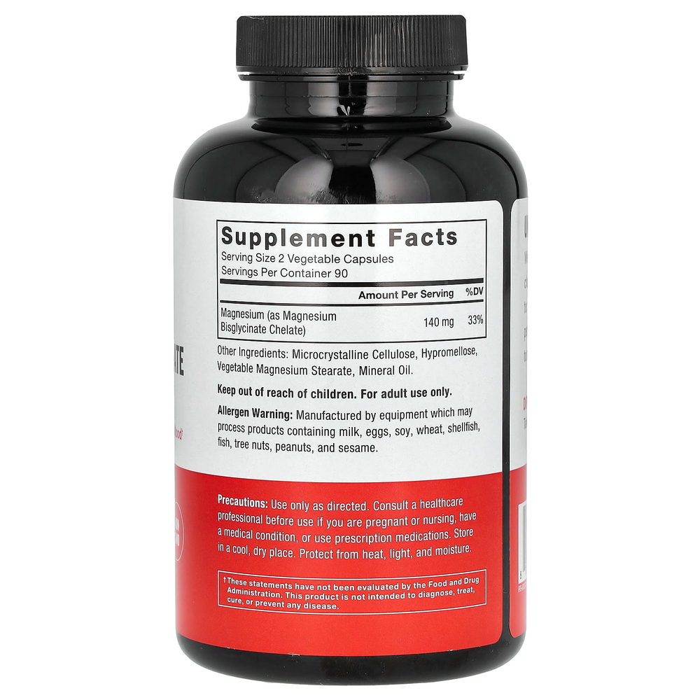 Force Factor, Глицинат магния, 180 растительных капсул (70 мг на капсулу)