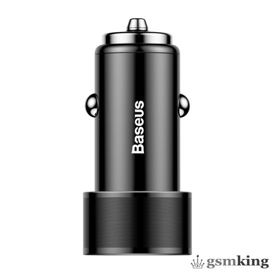 Baseus Small Screw 3.4A Dual-USB Lightning Car Charging Set Black TZXLD-A01