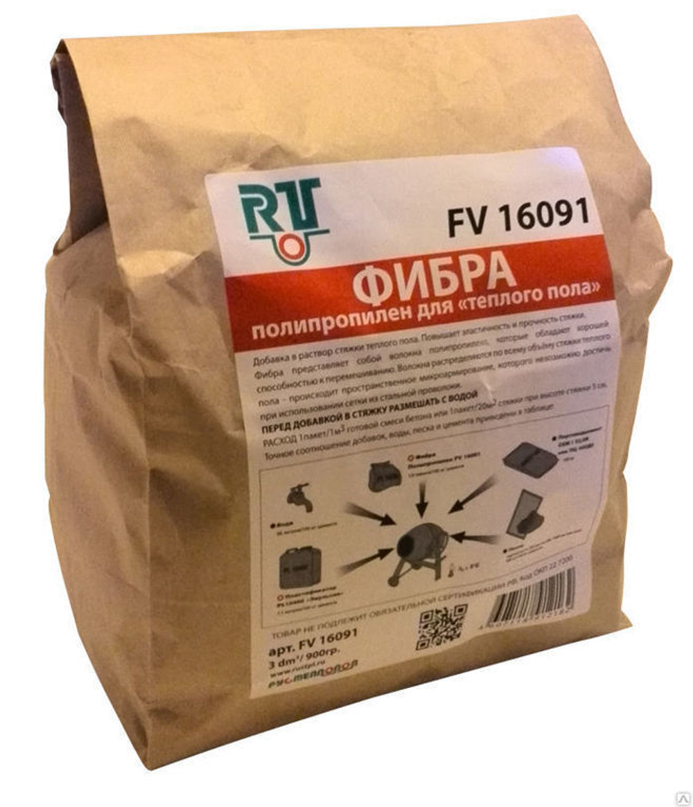 Фибра - полипропилен для микроармирования стяжки теплого пола
