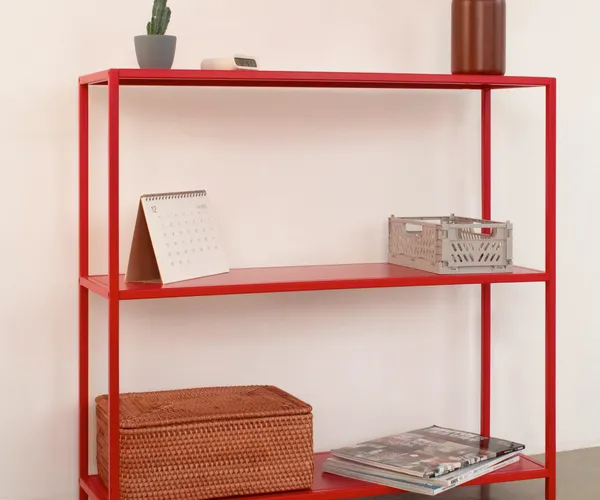 Стеллаж металлический 75х80х25, красный