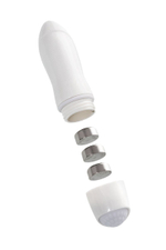 Фиолетовый двухсторонний фаллоимитатор с вибропулей - 35 см. (Цвет: фиолетовый)