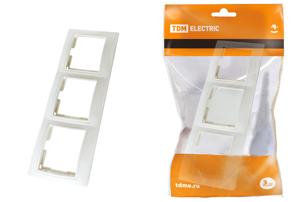 Рамка 3-ая Таймыр горизонтальная белая TDM