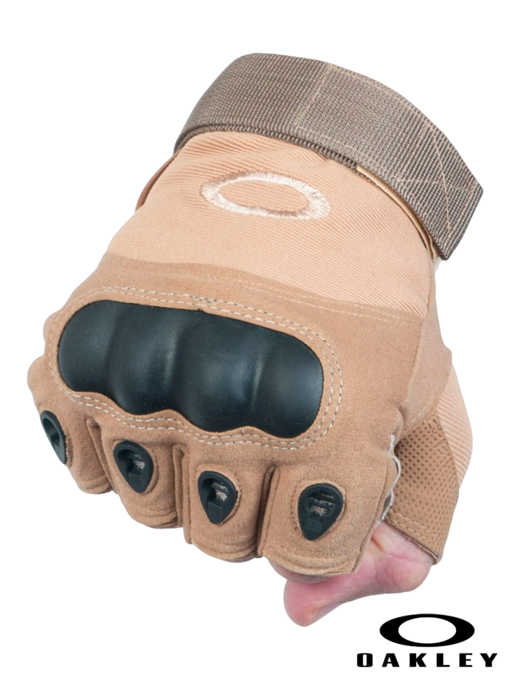 Перчатки беспалые с костяшками Oakley Factory Pilot Gloves (OK-323). Койот