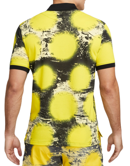 Мужское теннисное поло Nike Polo Printed Slim-Fit Polo - opti yellow/black/black