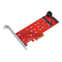 ORIENT C298E, Переходник PCI-E 4x-&gt;NGFF (M.2) M-key PCI-E SSD + 2xSATA-&gt;2xNGFF (M.2) B-key SSD, тип 2230/2242/2260/2280, SATA кабель - 2шт. в комплекте (30898)
