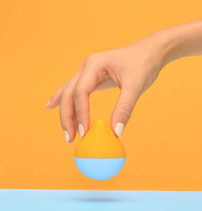 Нежный вибромассажер MINI SORA MIKAN VIBRATOR (Цвет: желтый с синим)