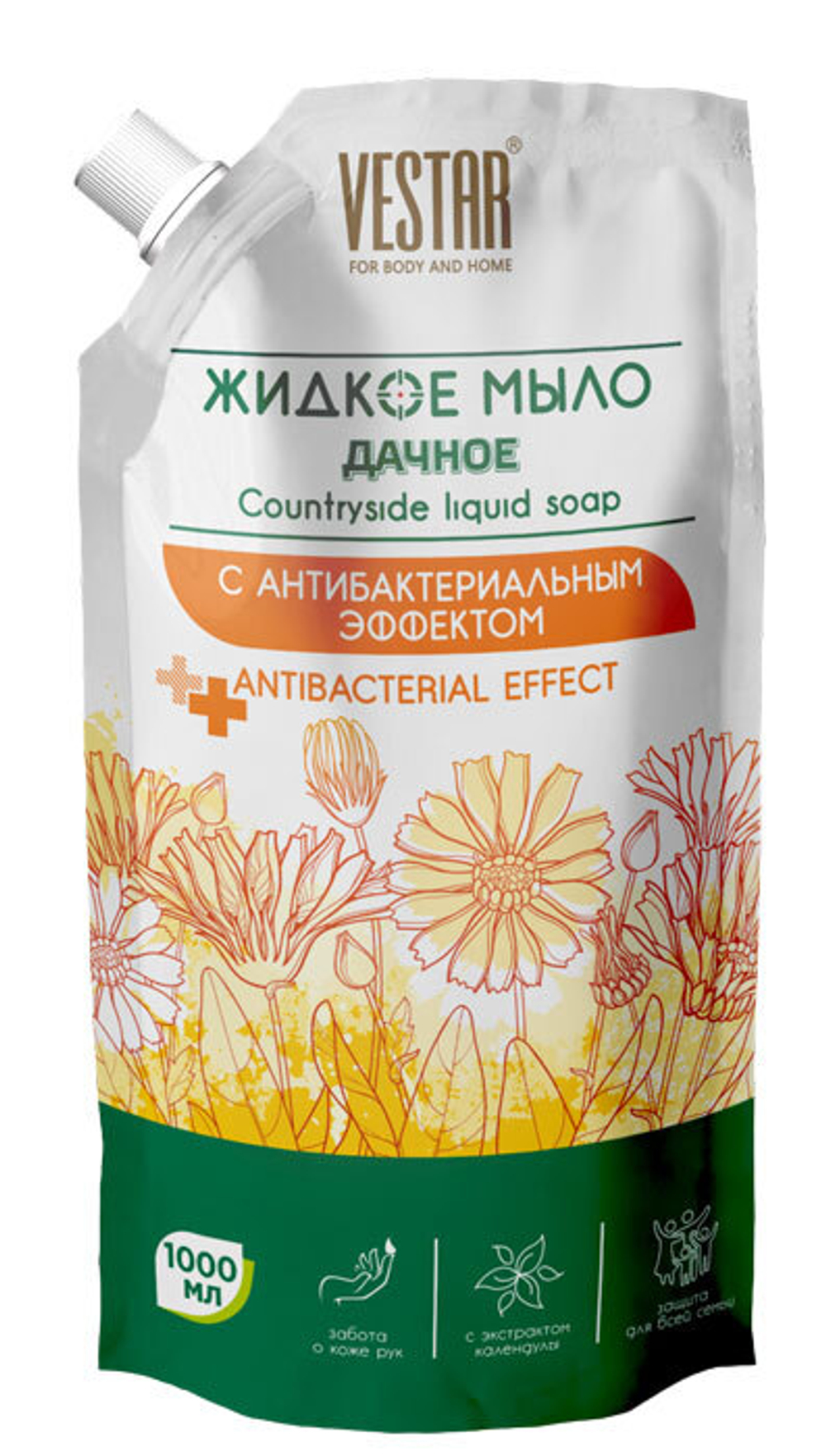 Мыло жидкое Vestar Дачное Антибактериальное 1,0 л.