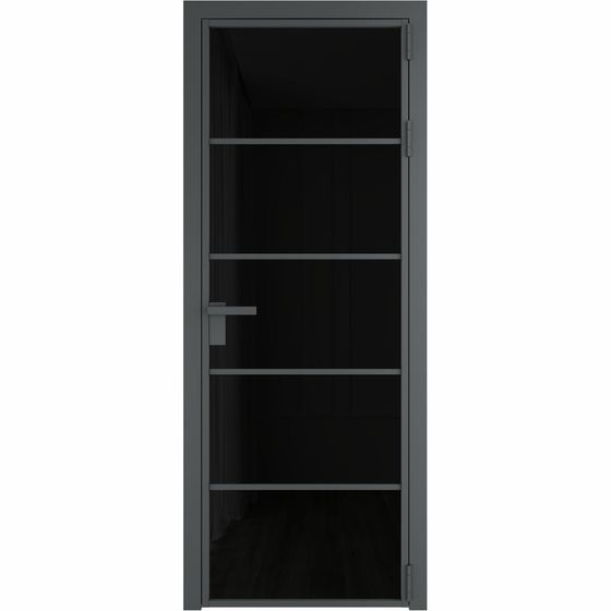 Алюминиевая дверь 14AG серая ночь остеклённая