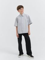 Рубашка оверсайз с коротким рукавом "Серая" 7+