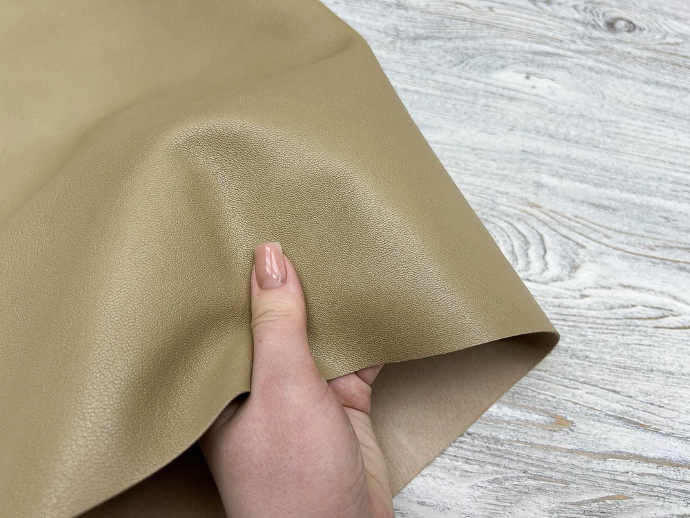 Poncho Lux Rattang (1,2-1,4 мм), цв. Бежевый, натуральная кожа козы