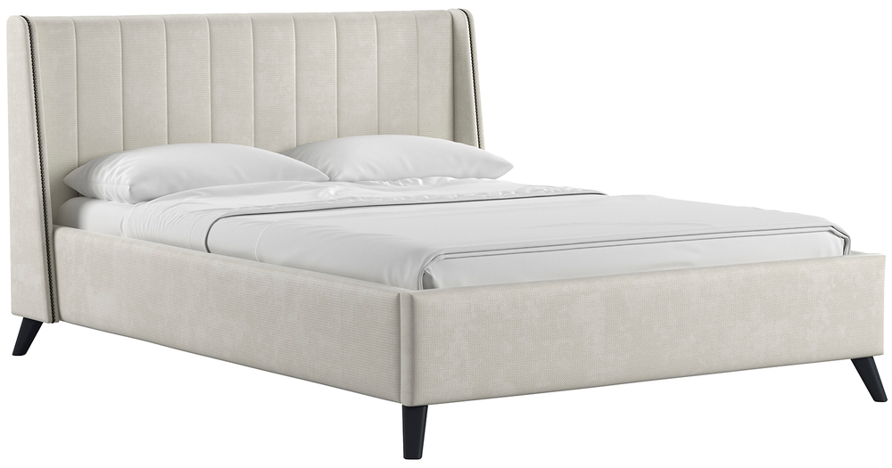 Кровать Мелисса 140 см (без спального основания) Тори 56 велюр (светло-бежевый)