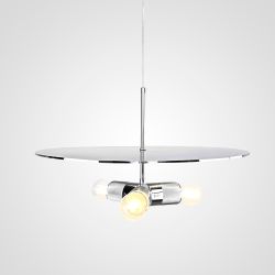 Люстра Rh Utilitaire Disk Triple Pendant Silver By Imperiumloft