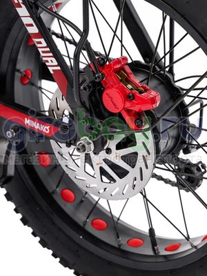 Электровелосипед Minako F10 Pro Dual 48V/20Ah (полный привод) 2025 года - Красный обод фото №16