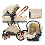 Детская коляска Luxmom V9 3в1 (бежевый)