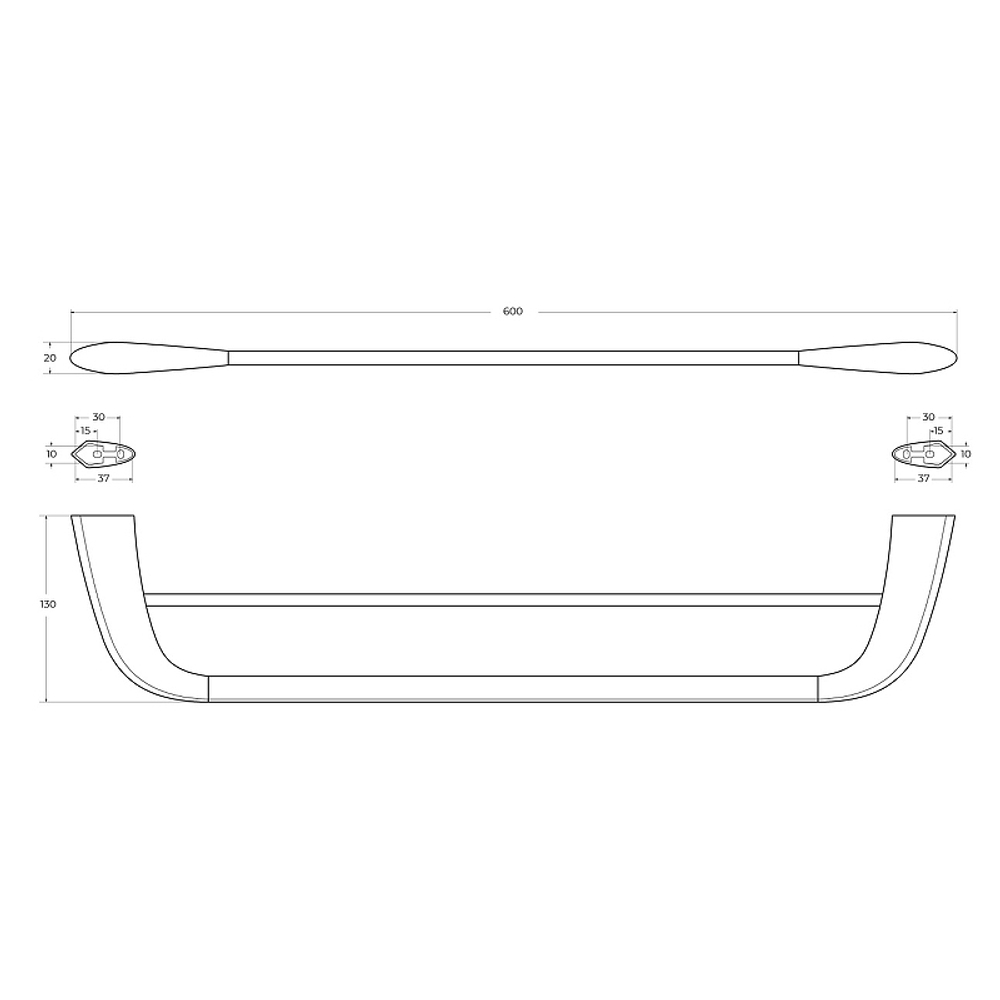 Полотенцедержатель Cezares Liner LINER-THD-60-GM двойной Оружейная сталь