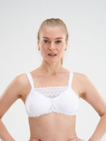 Бюстгальтер ортопедический после мастэктомии с манишкой Amoena Dana без косточек, белый, 70B