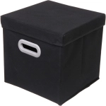 Короб - органайзер складной стеллажный для хранения вещей с крышкой «ДОМания», цвет черный, 28*28*28см (лейбл)
