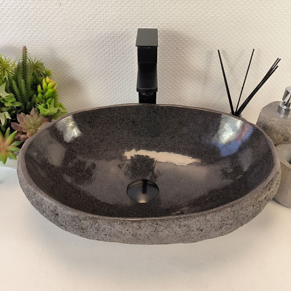 Каменная раковина из речного камня RS-05386 (42*33*15) 0861 из натурального камня