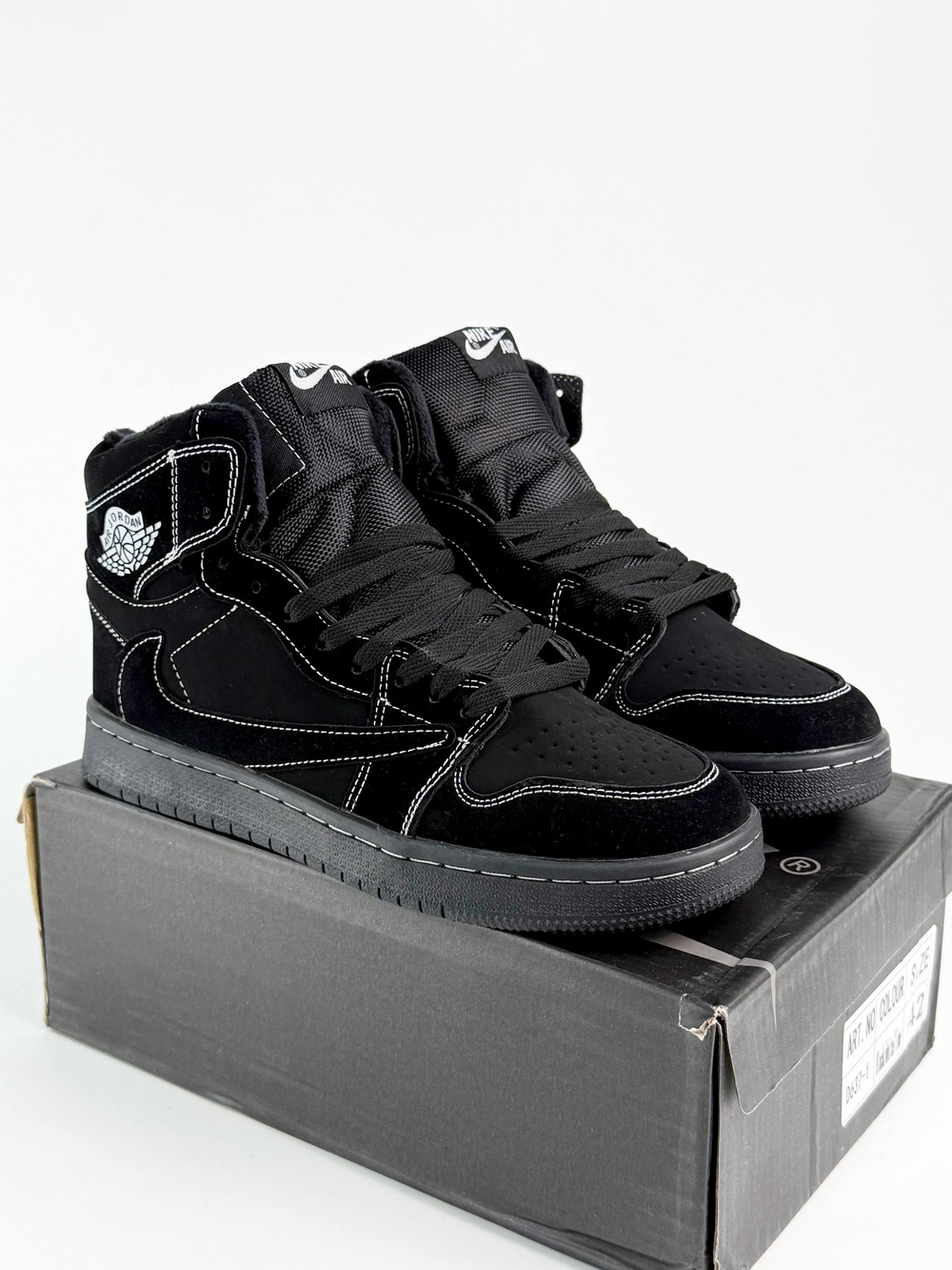 Кроссовки Nike с мехом #B92 (черн.)