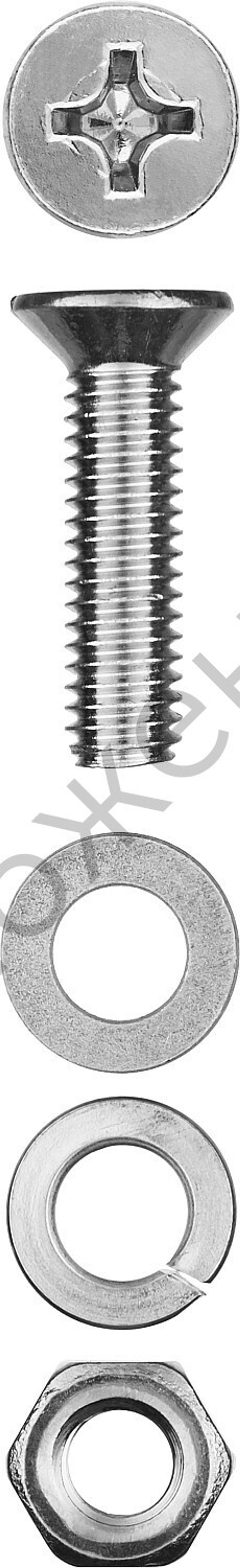 ЗУБР DIN 965 M5 x 30 мм, винт с гайкой и шайбами, 14 шт (303456-05-030)