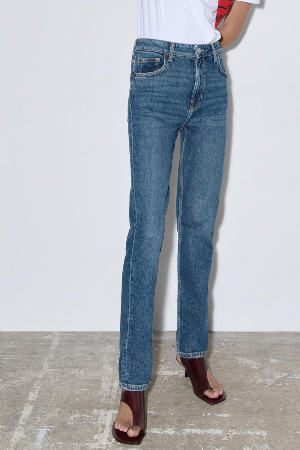 Джинсы skinny с высокой посадкой — zw collection