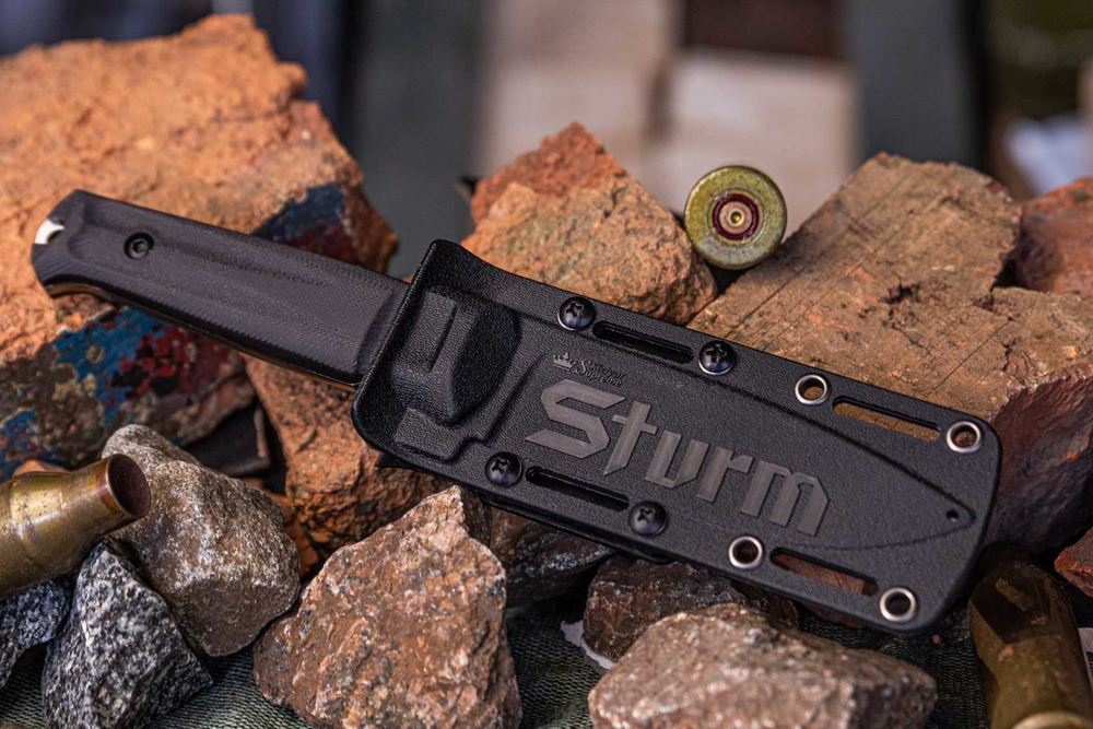 Тактический нож Sturm AUS-8 StoneWash Black G10