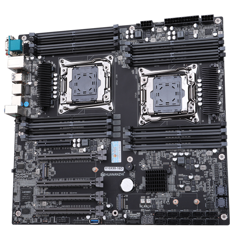 Материнская плата с процессором HUANANZHI X10X99-16D, Socket2011-3(x2), Xeon E5-2690v4 (x2), EATX, Retail, Socket2011-3(x2), 16xDDR4, PCIe3.0, 2xM.2, GLAN, 6xUSB2, 5xUSB3, VGA (HNZ-X10X99-16D-2690v4)