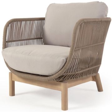 Кресло Catalina из бежевой веревки и массива акации La Forma Испания