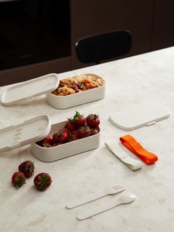 Ланч-бокс с приборами Food Time, 1 л, молочный