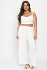 Брюки-палаццо для дома Шелк вискозы (молочные) Б14498-52М LT Collection