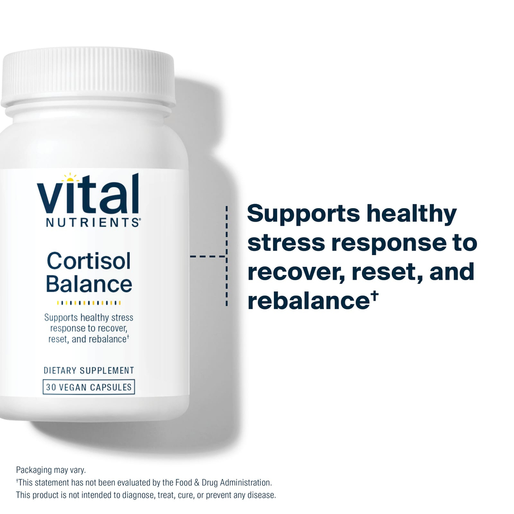 Vital Nutrients, Cortisol Balance, 30 веганских капсул